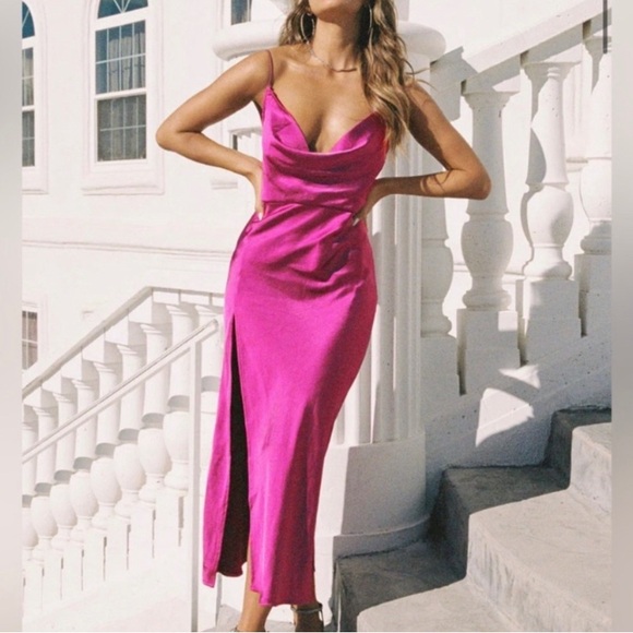 LIONESS Princess Polly Magenta Midi Dress - Picture 3 of 7